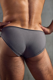 Raw Edge Bikini Brief | Slate Briefs | Coyote Jocks