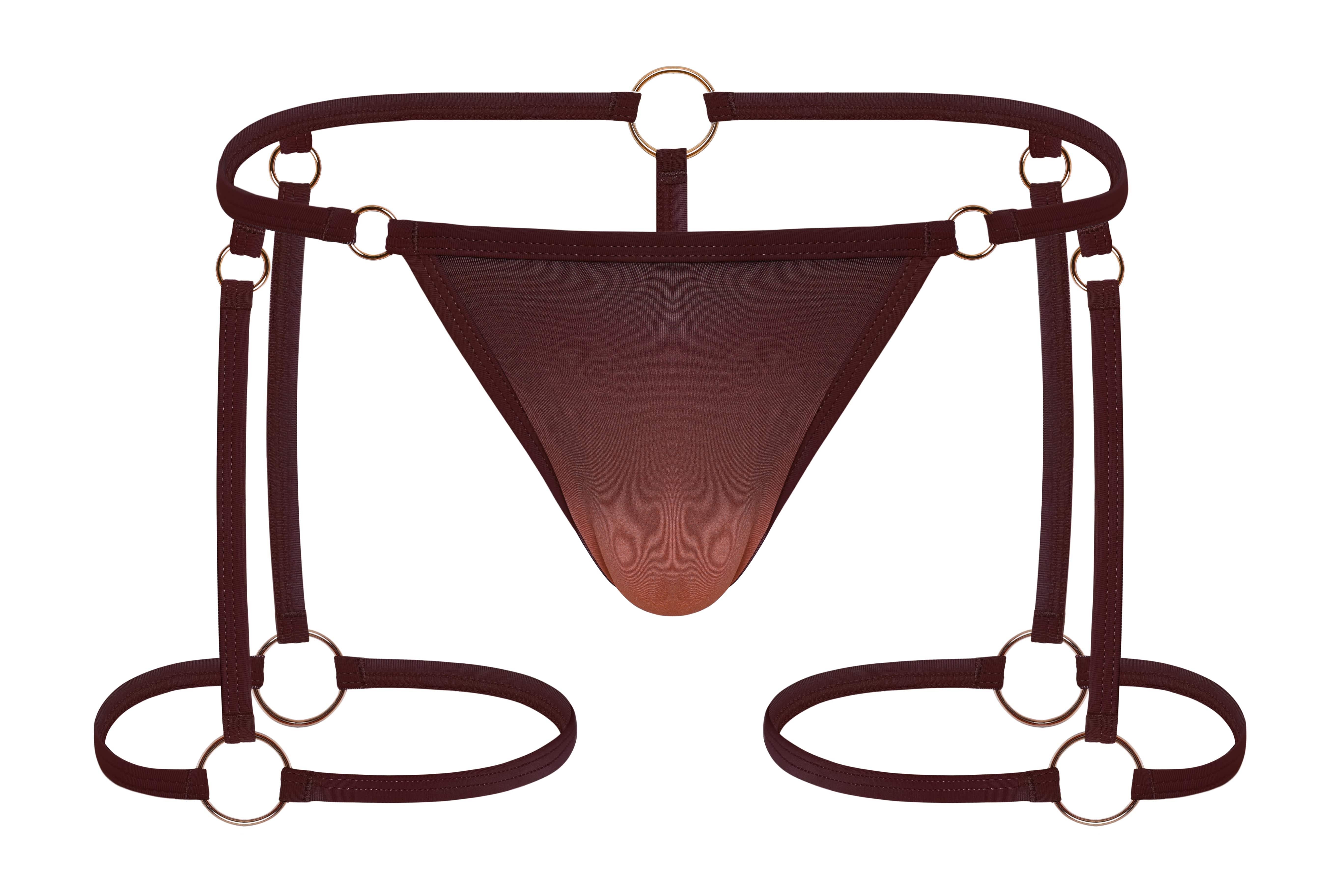 Hardware Garter Thong | Bronze