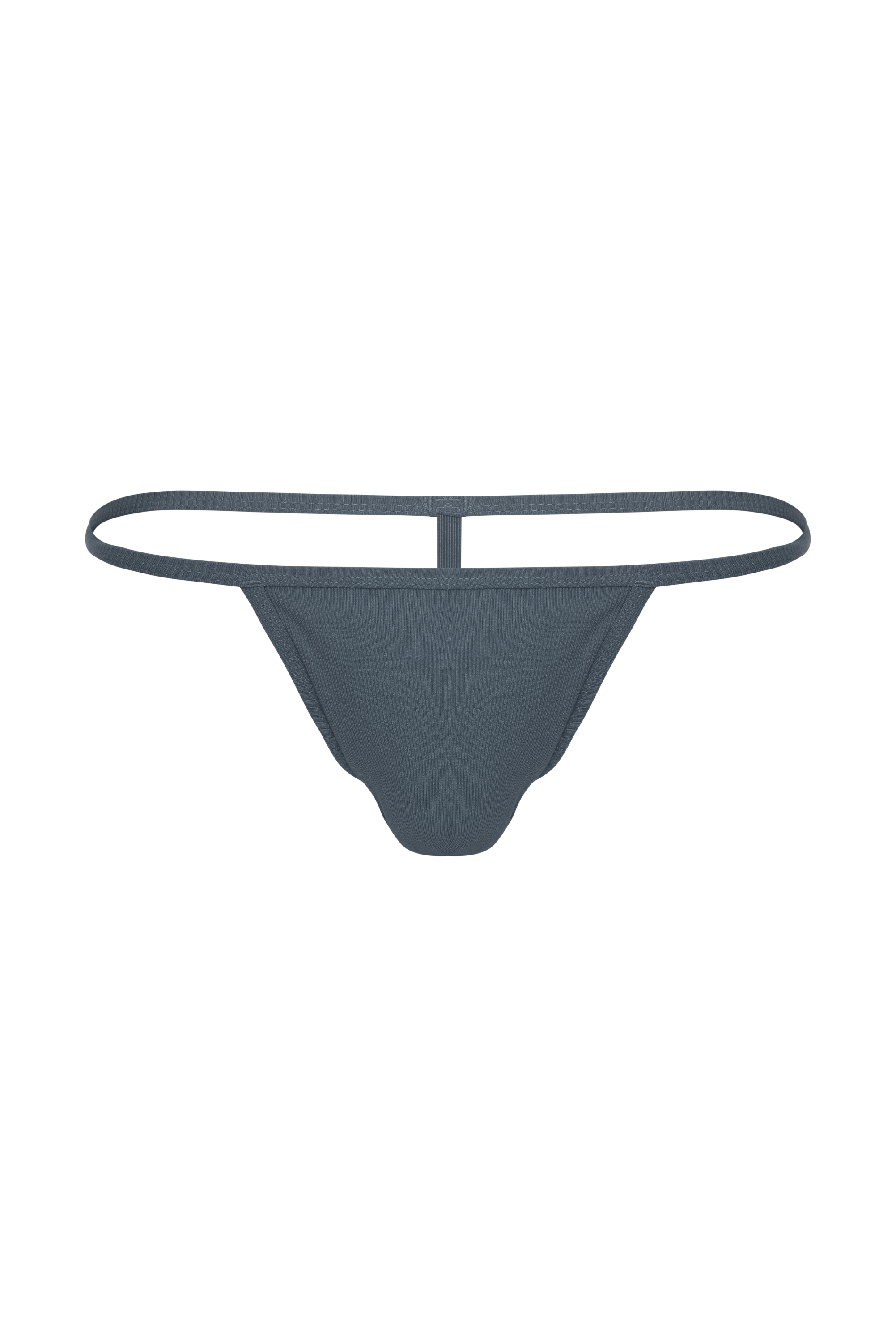 Cotton Rib T-String Thong | Charcoal - Coyote Jocks