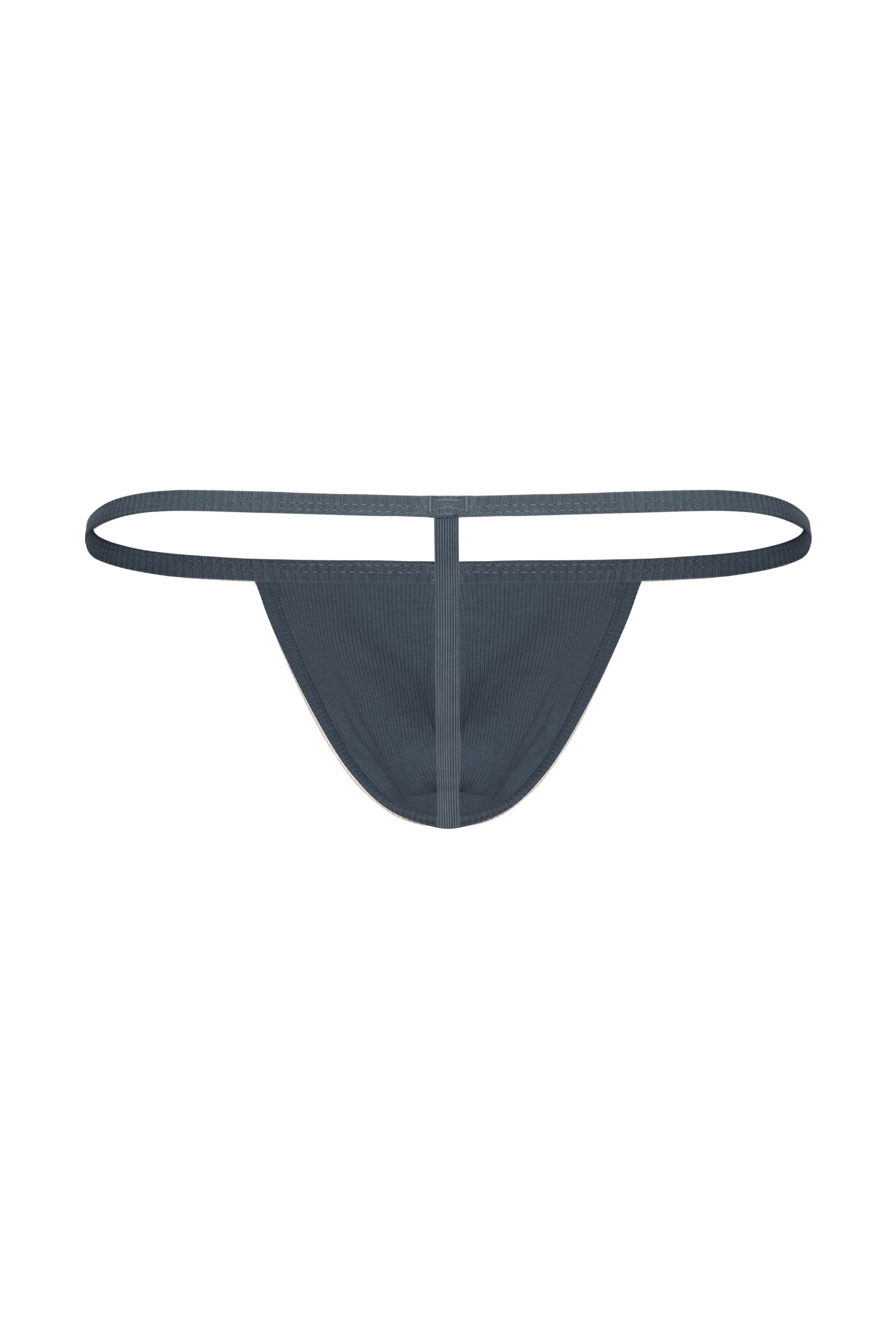Cotton Rib T-String Thong | Charcoal - Coyote Jocks