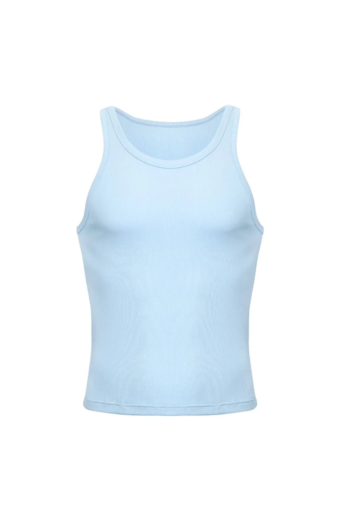 Cotton Rib Crop Tank | Baby Blue Tanks | Coyote Jocks