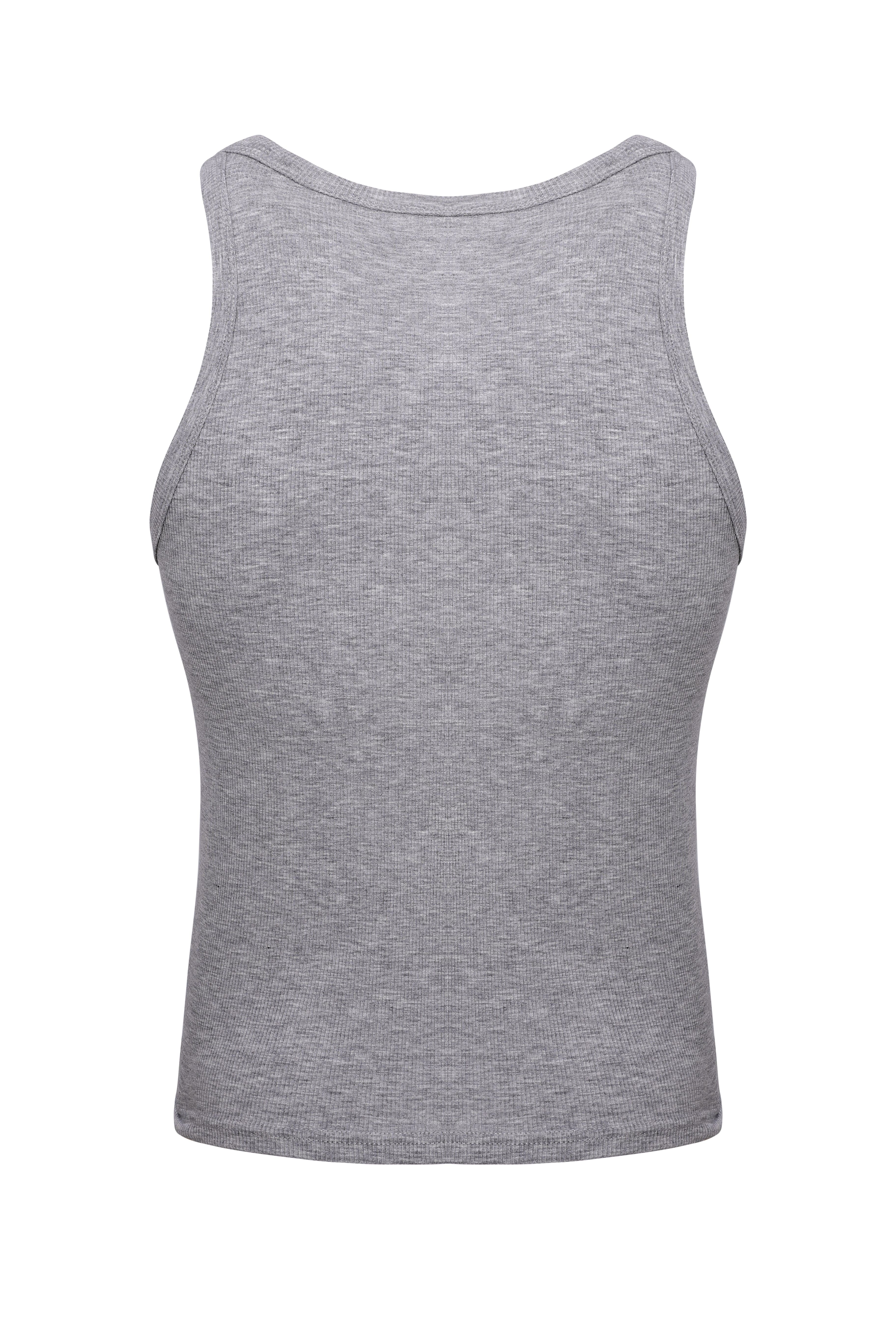 Cotton Rib Crop Tank | Heather Grey - Coyote Jocks