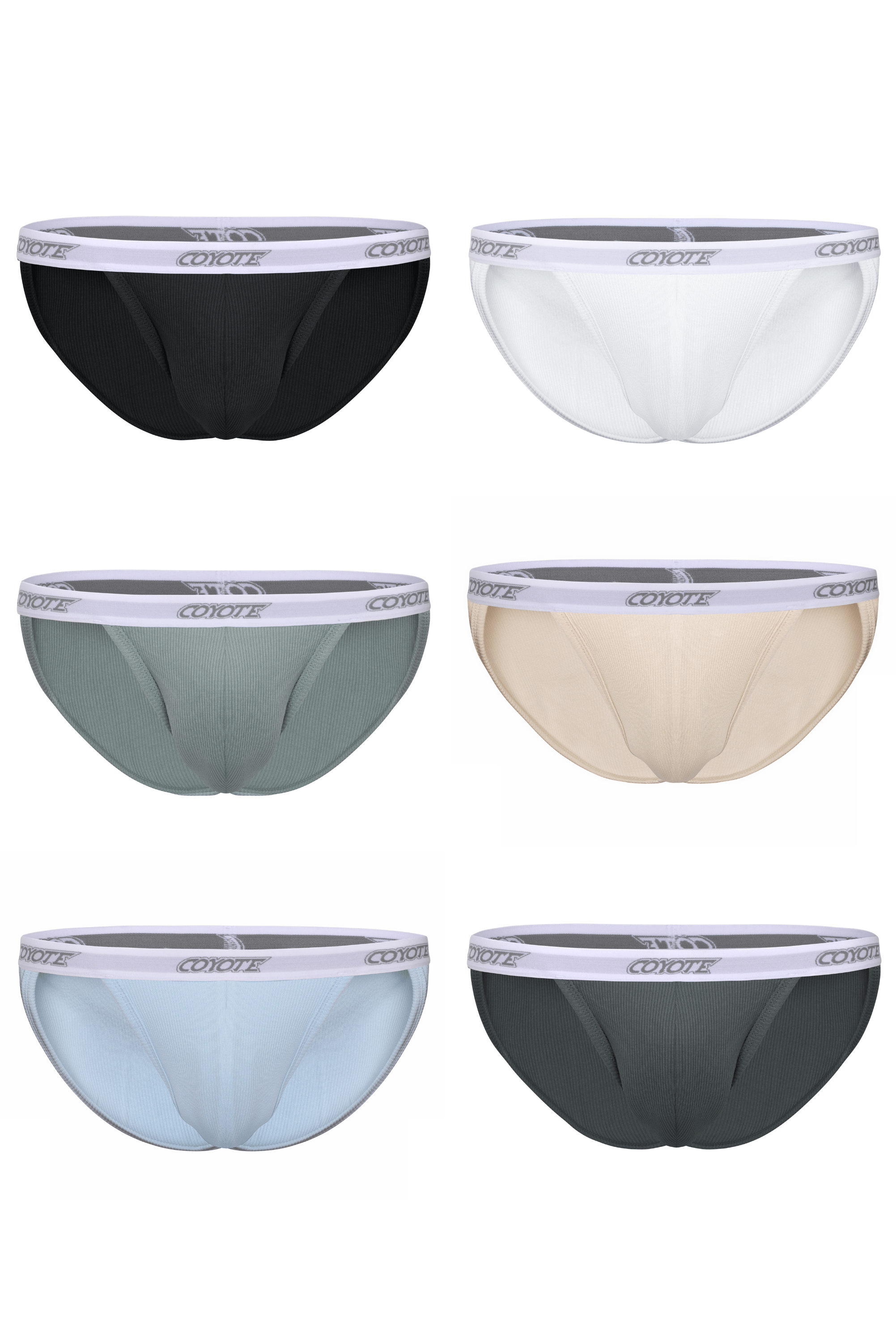 Cotton Rib Sport Brief 6-Pack - Coyote Jocks