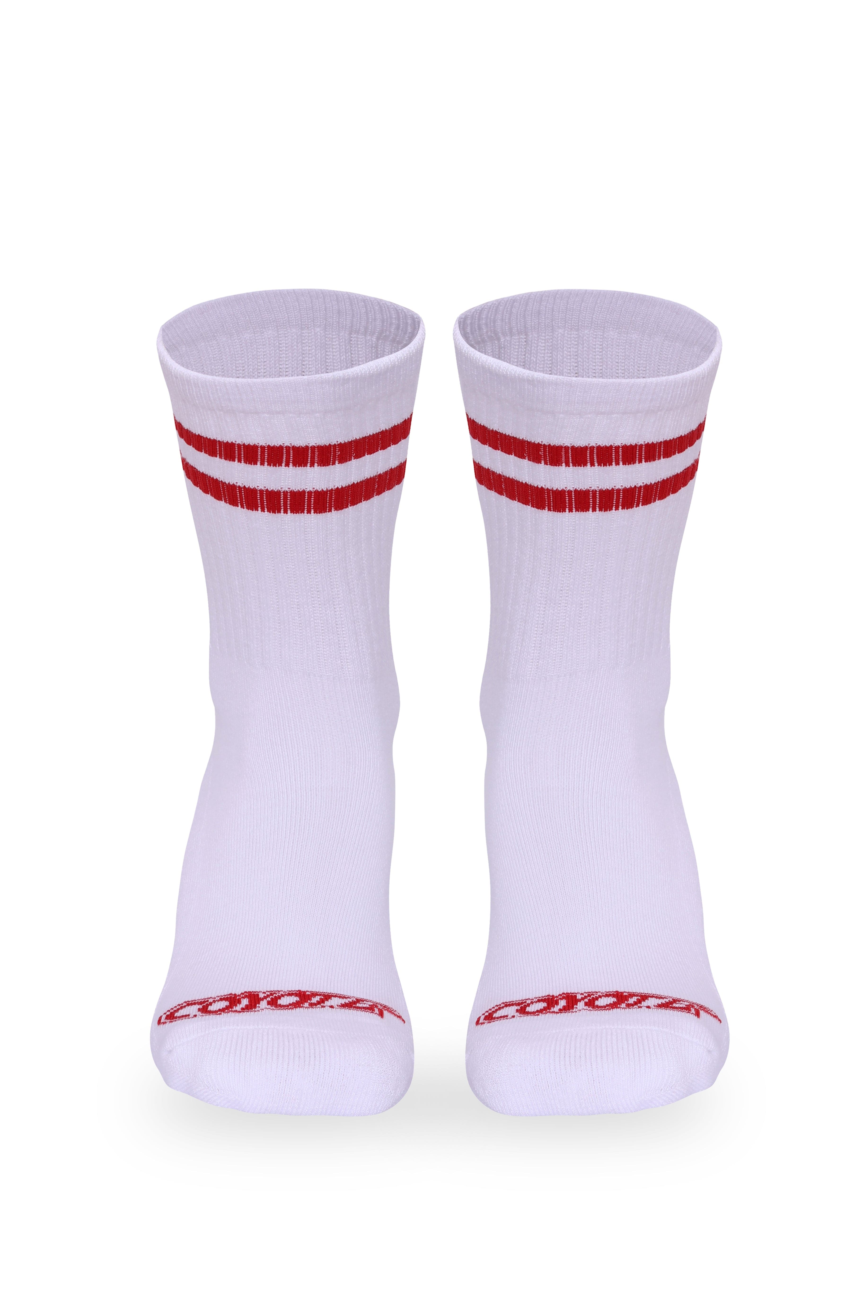 Cotton Ringer Sock | Red - Coyote Jocks