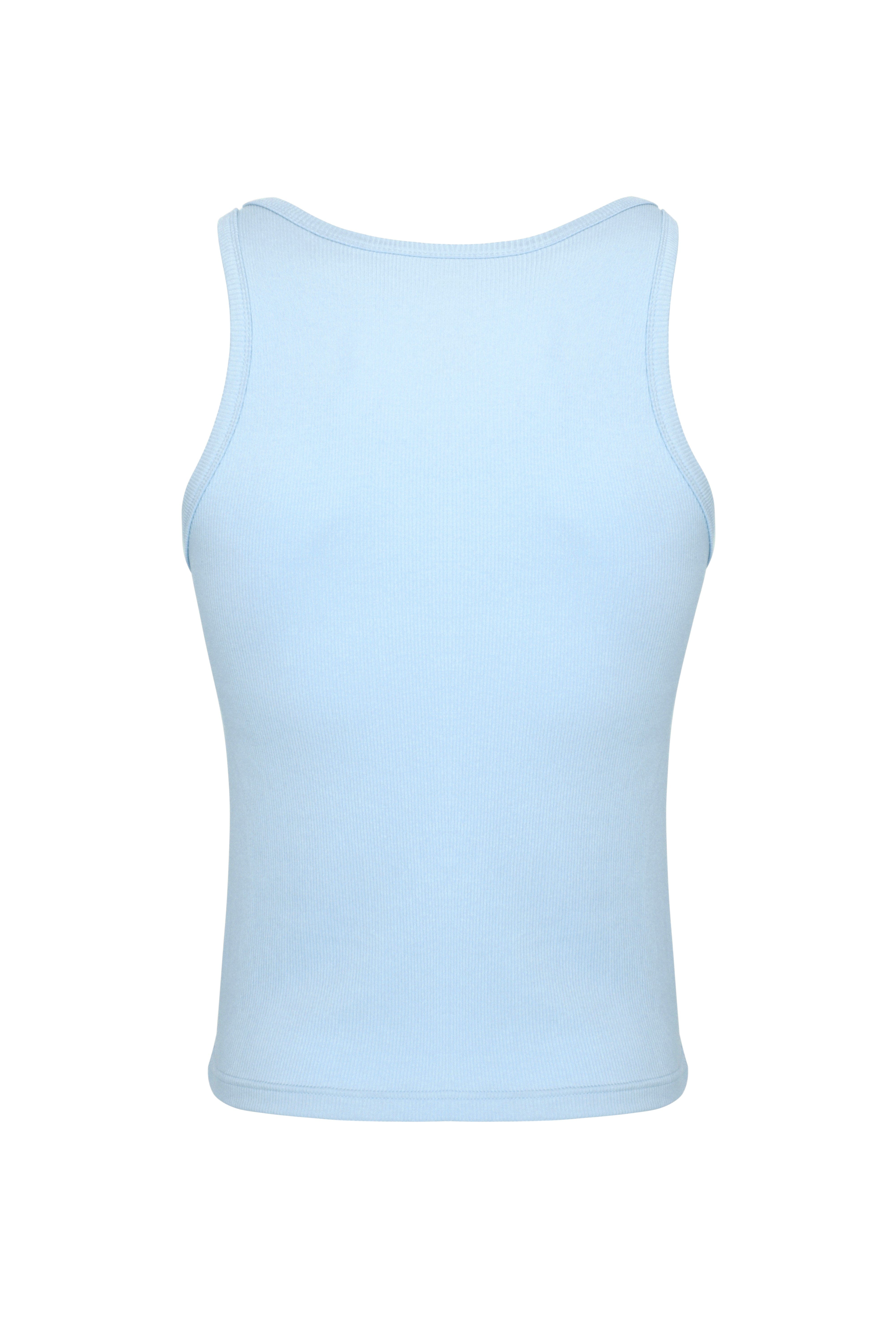 Cotton Rib Crop Tank | Baby Blue