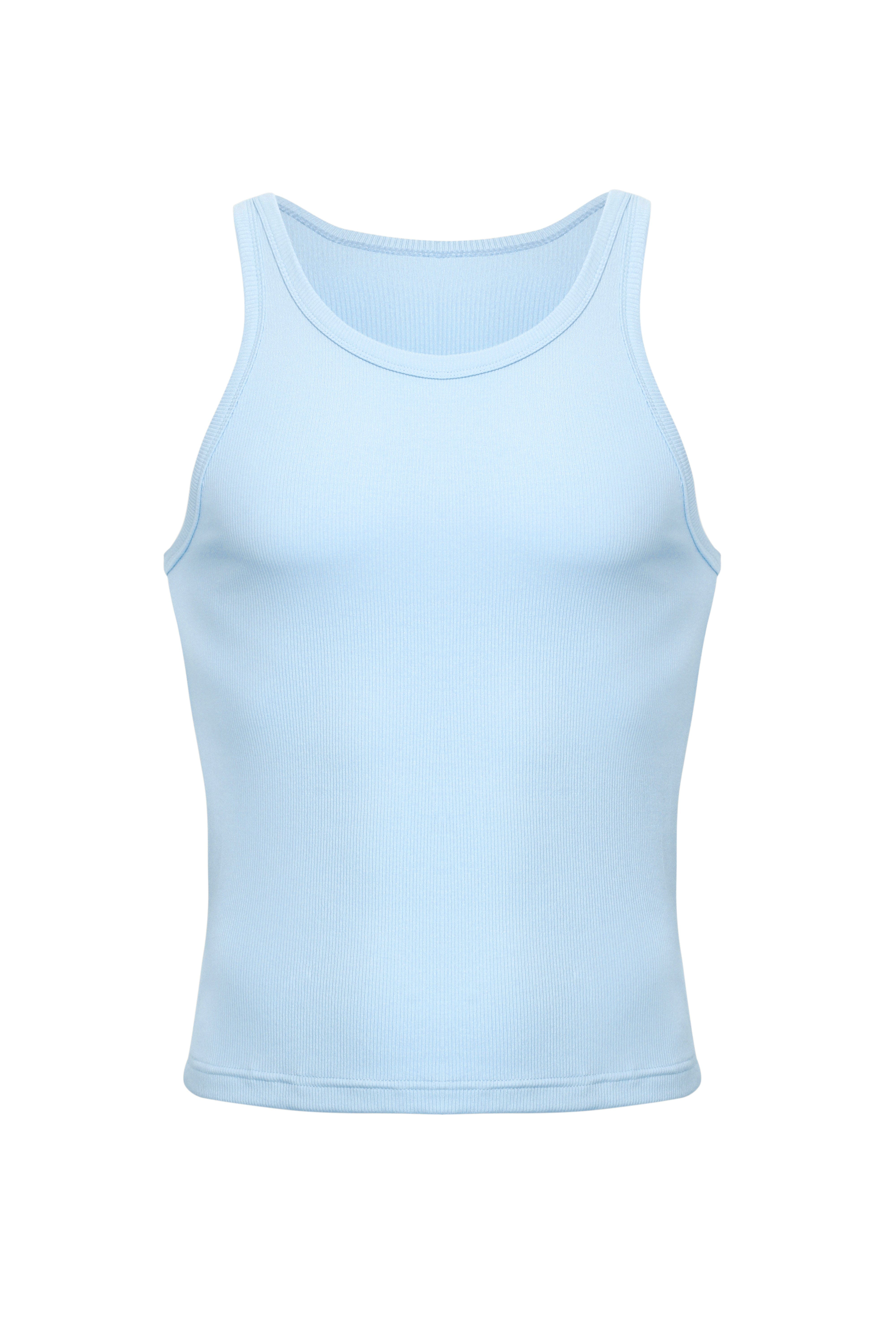 Cotton Rib Crop Tank | Baby Blue