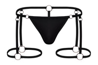 Hardware Garter Thong | Jet Black