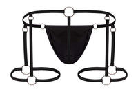 Hardware Garter Thong | Jet Black