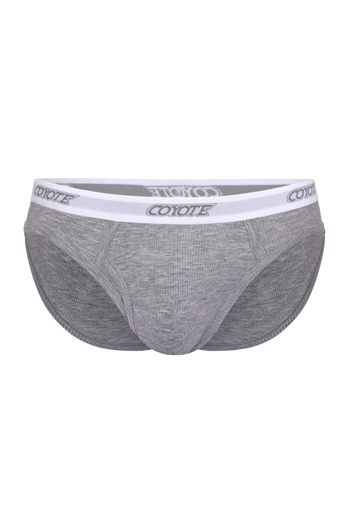 Cotton Rib Fly Front Brief | Heather Grey Briefs | Coyote Jocks