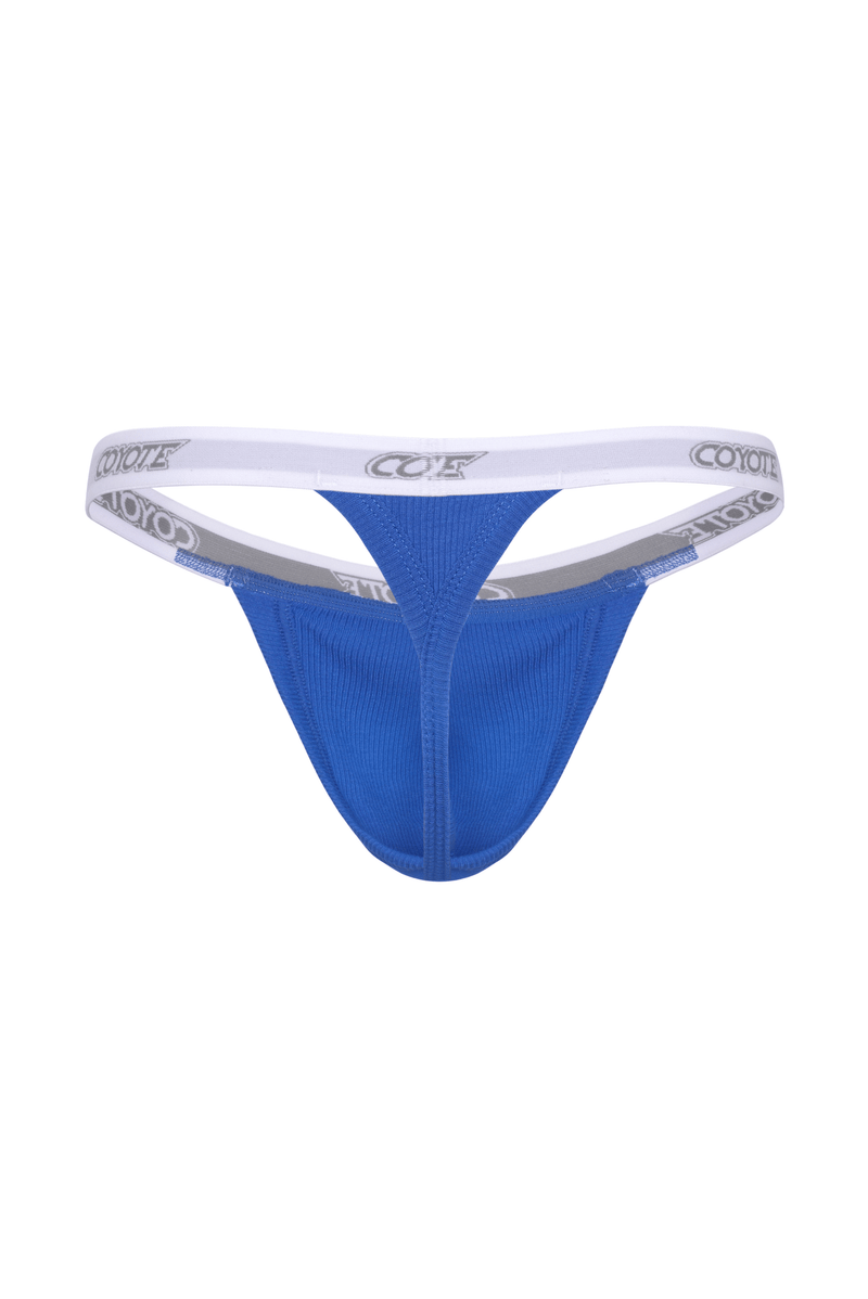 Cotton Rib Thong: Cobalt | Mens Thongs & G-Srings | Coyote Jocks