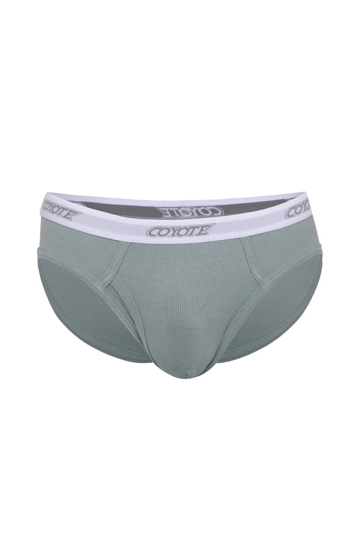 Cotton Rib Fly Front Brief | Grey Sage Briefs | Coyote Jocks