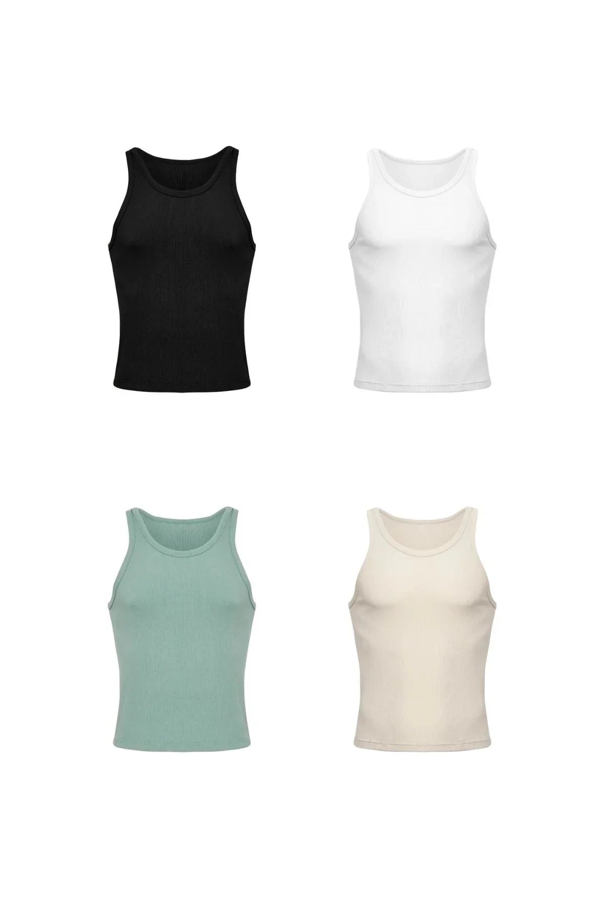 Cotton Rib Crop Tank 4-Pack Tanks | Coyote Jocks