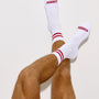 Chaussette en coton à bords contrastants | Rouge