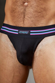Varsity Sport Brief | Neon Black Briefs | Coyote Jocks
