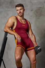 Varsity Singlet | Burgundy Singlet | Coyote Jocks