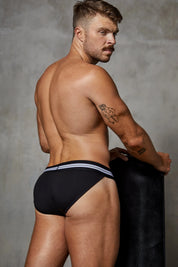 Varsity Sport Brief | Jet Black Briefs | Coyote Jocks