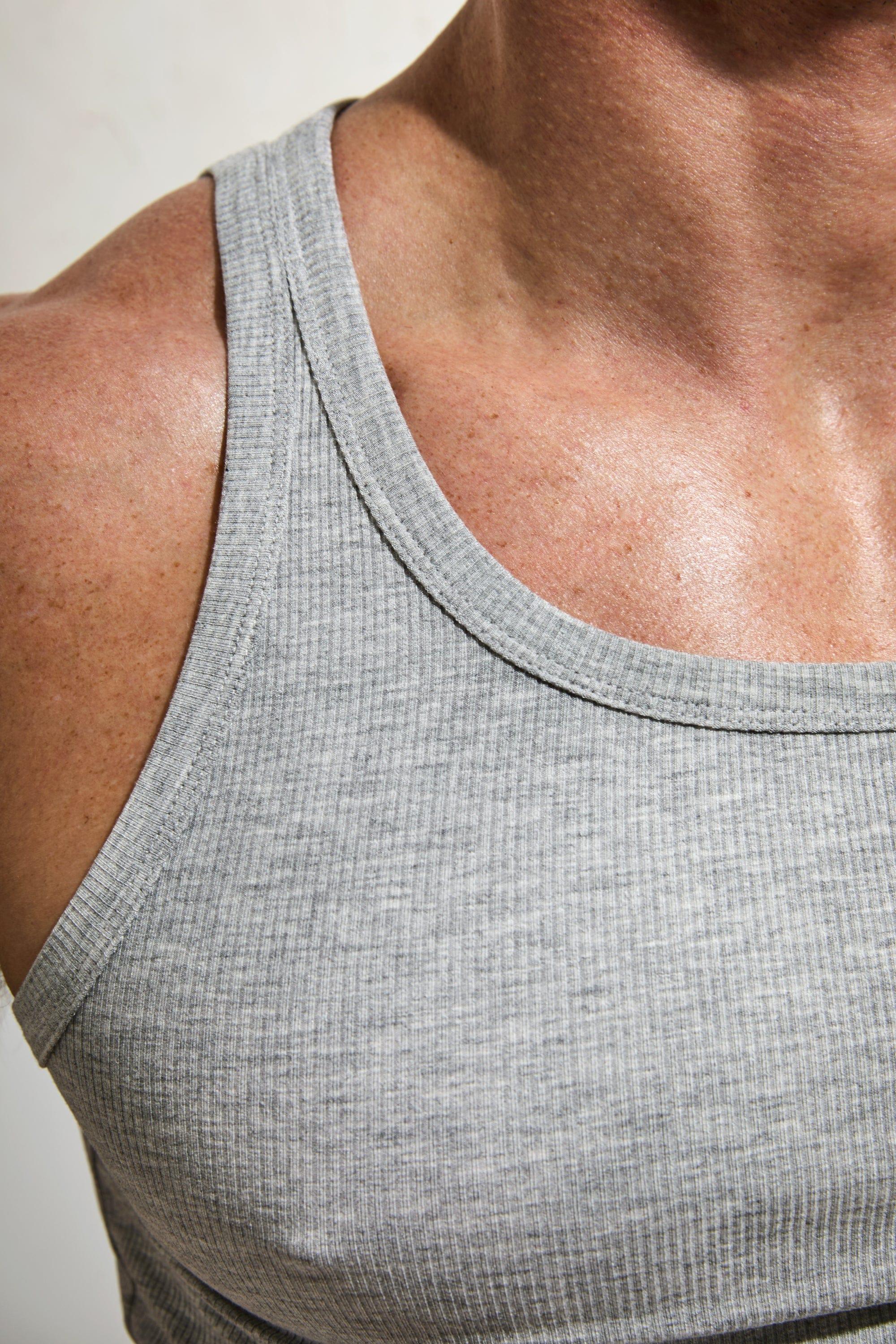 Cotton Rib Crop Tank | Heather Grey Tanks | Coyote Jocks
