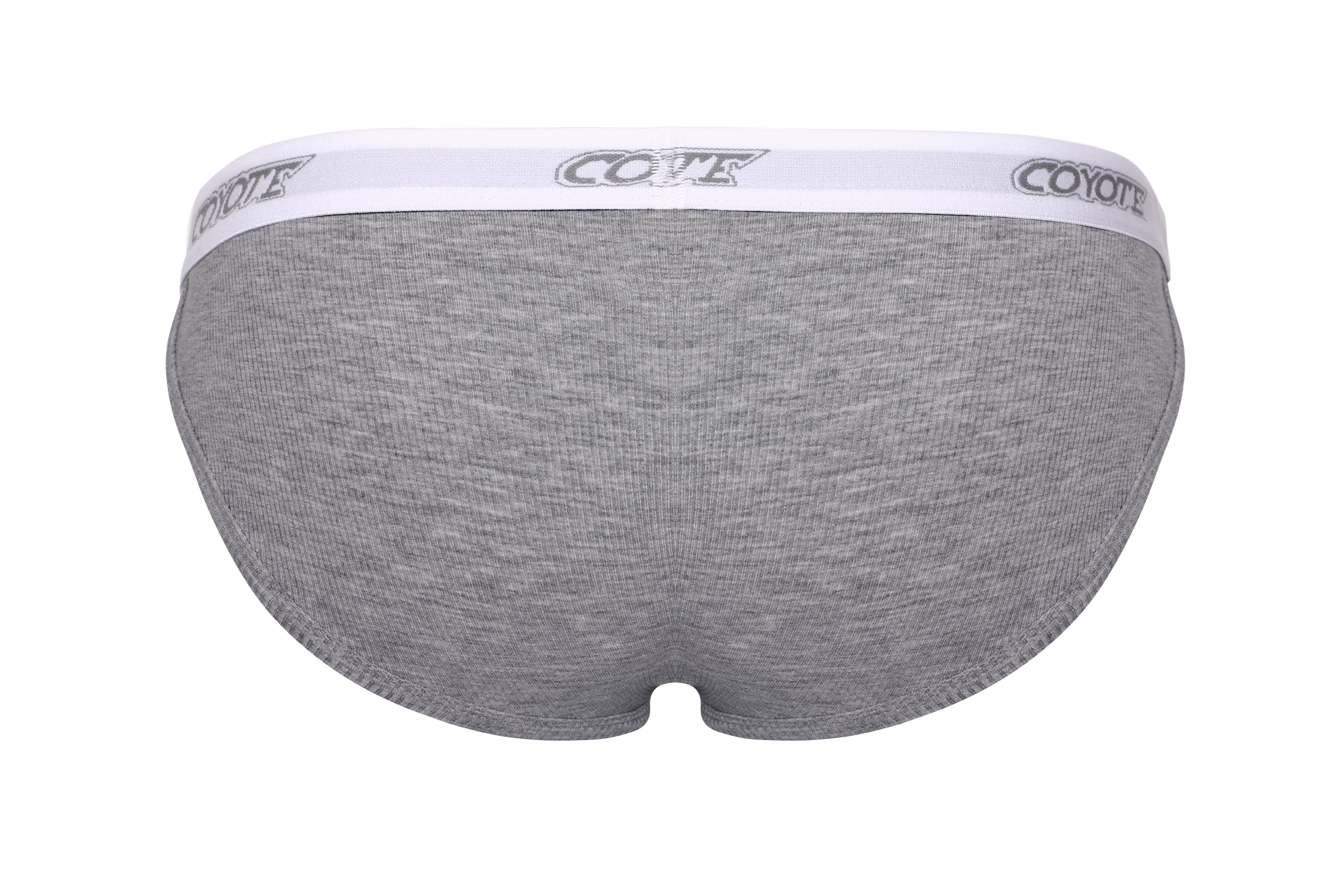 Cotton Rib Fly Front Brief | Heather Grey