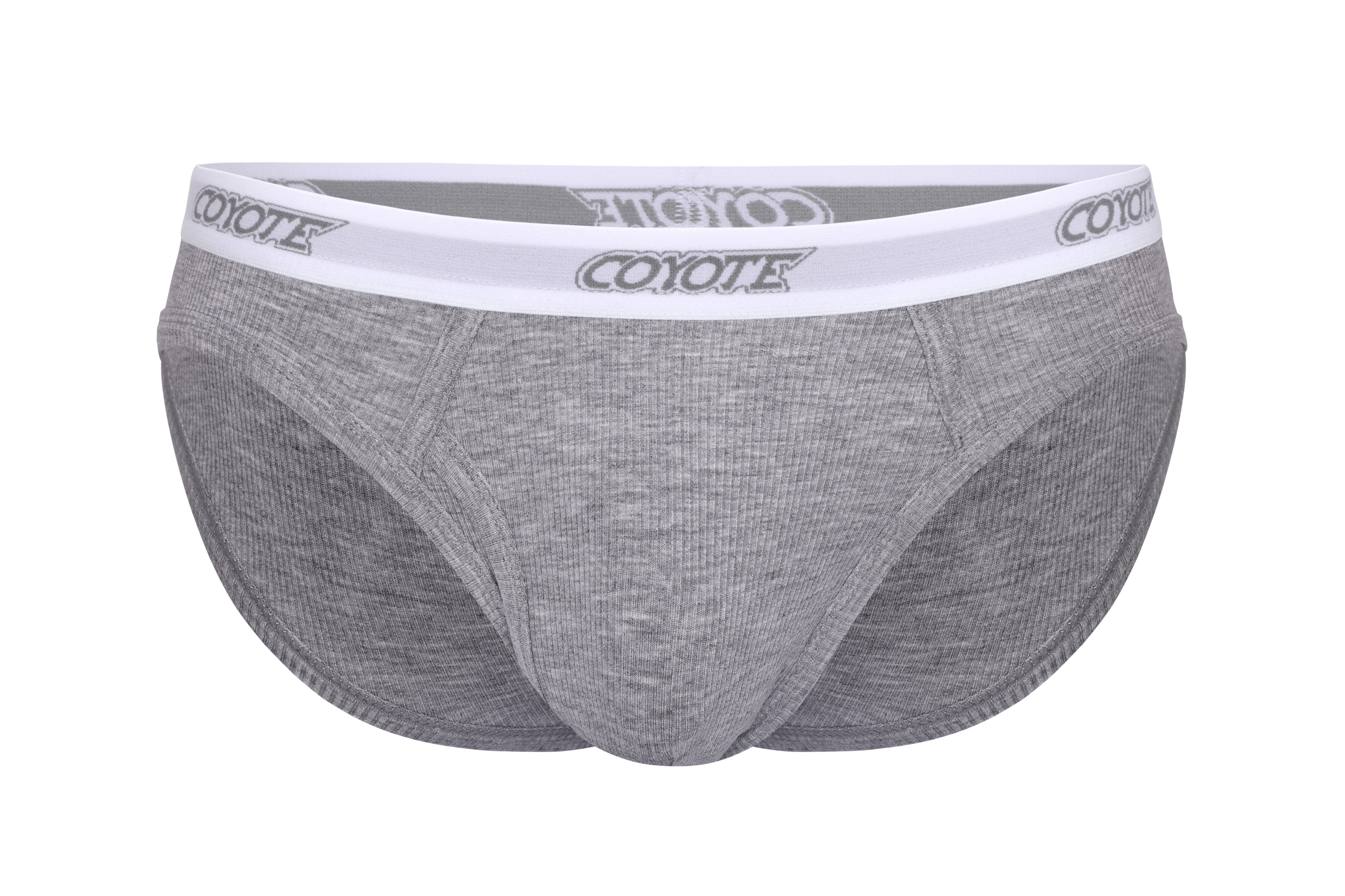 Cotton Rib Fly Front Brief | Heather Grey