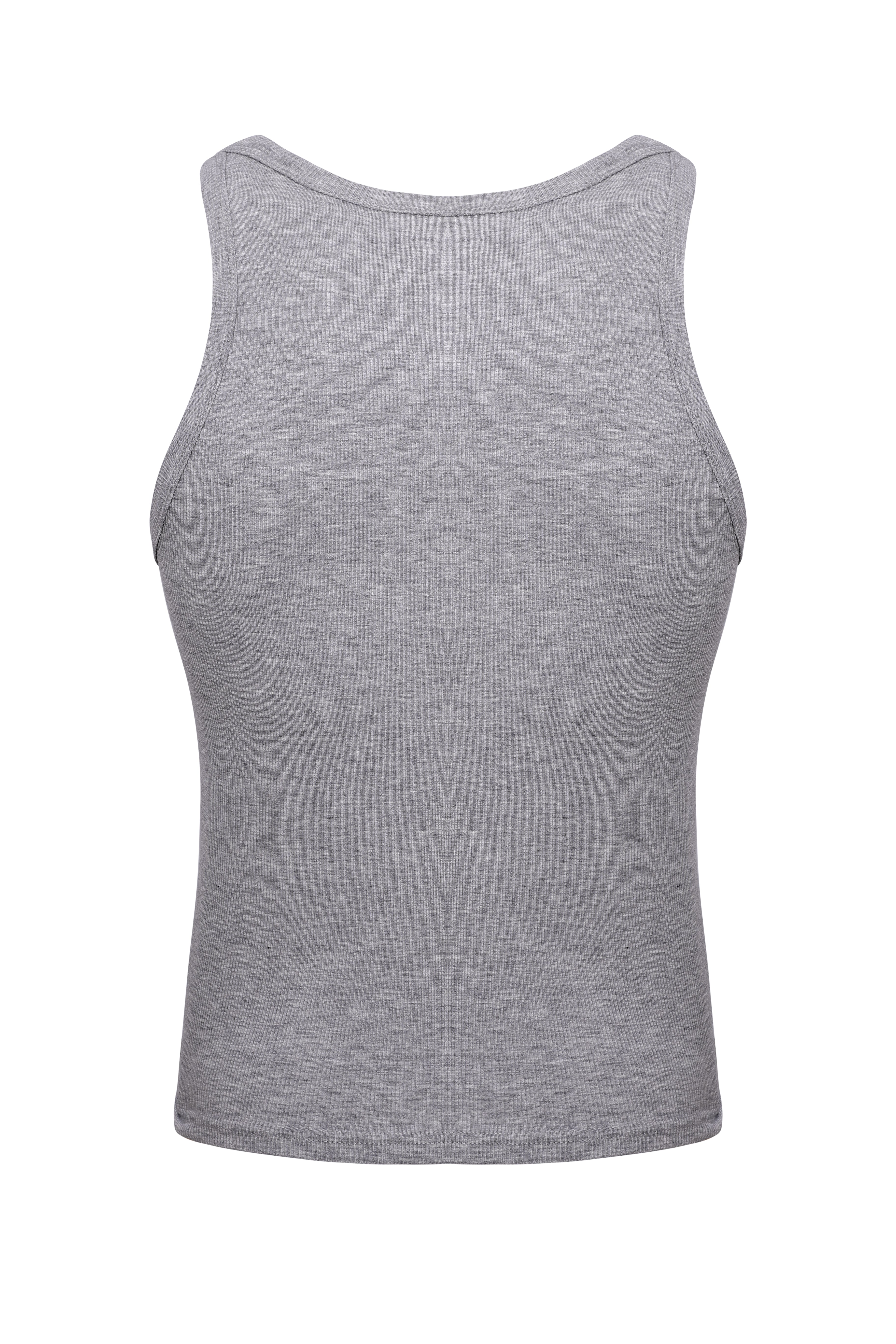 Cotton Rib Crop Tank | Heather Grey