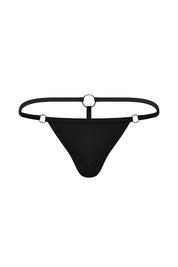 Hardware Thong | Jet Black Thongs | Coyote Jocks