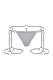 Hardware Garter Thong | Steel Grey Thongs | Coyote Jocks