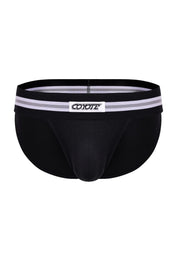Varsity Sport Brief | Jet Black Briefs | Coyote Jocks