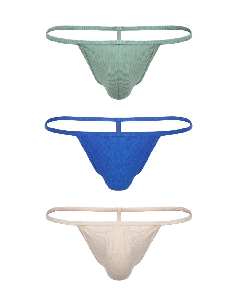 Cotton Rib T-string Thong 3-Pack | Color