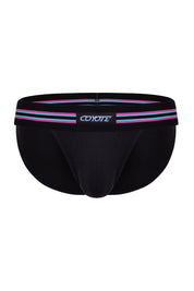 Varsity Sport Brief | Neon Black Briefs | Coyote Jocks
