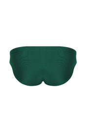 Forest green men's bikini underwear with sleek fit and smooth fabric