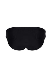 Black men's low-rise briefs with contoured pouch, sleek design for comfort and style