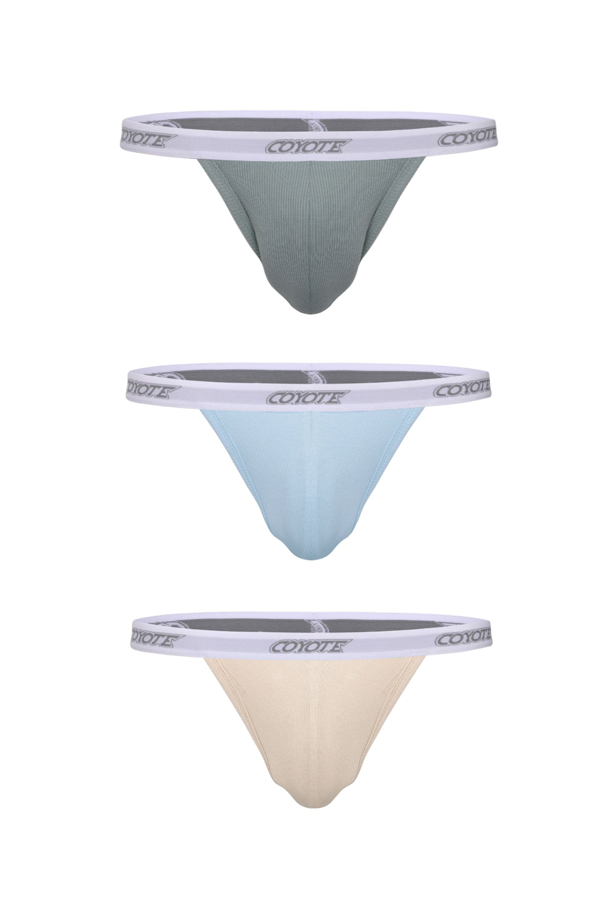 Cotton Rib Thong 3-Pack - Coyote Jocks 