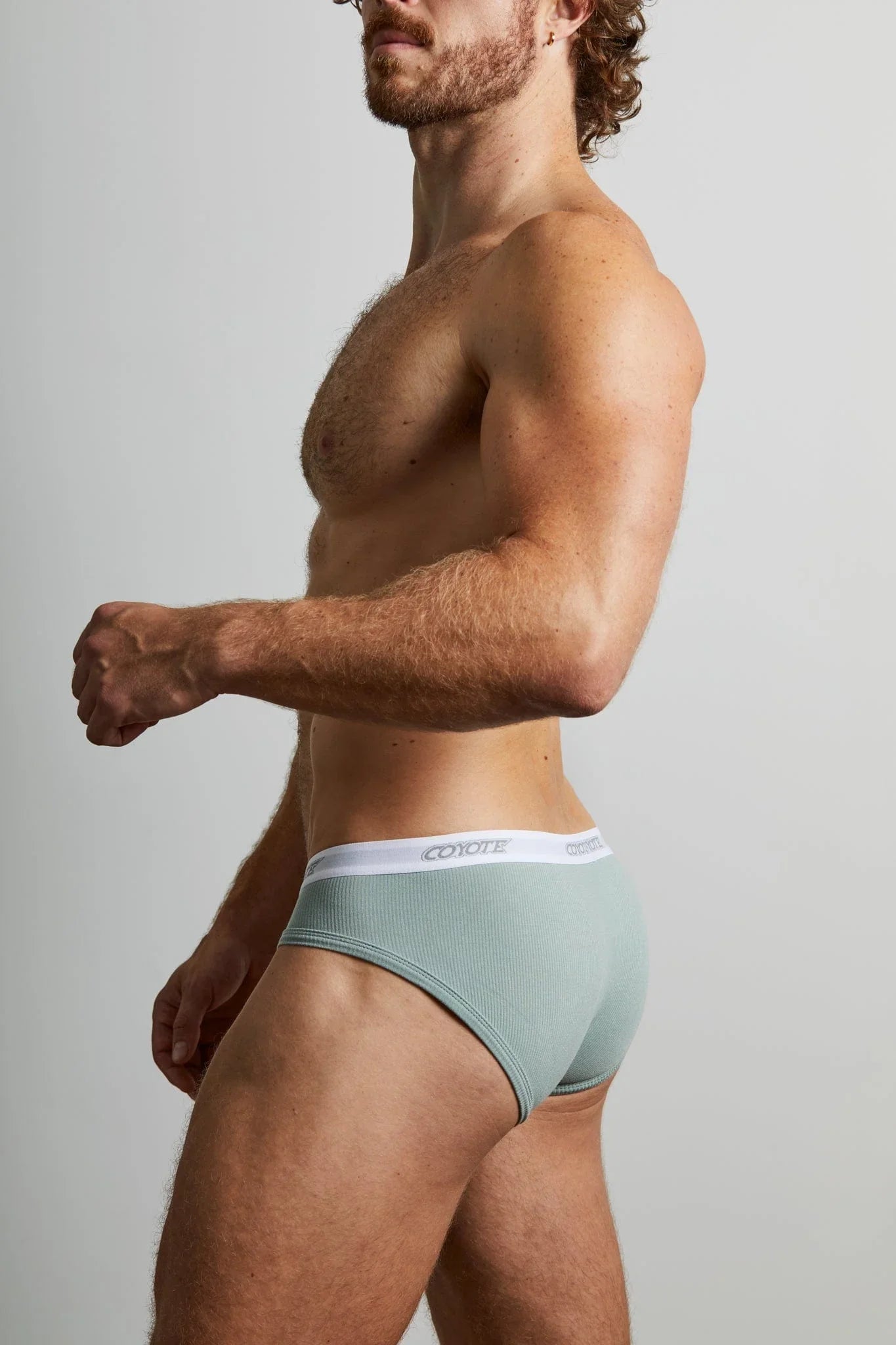 Cotton Rib Fly Front Brief | Grey Sage Briefs | Coyote Jocks