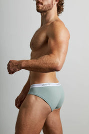Cotton Rib Fly Front Brief | Grey Sage Briefs | Coyote Jocks