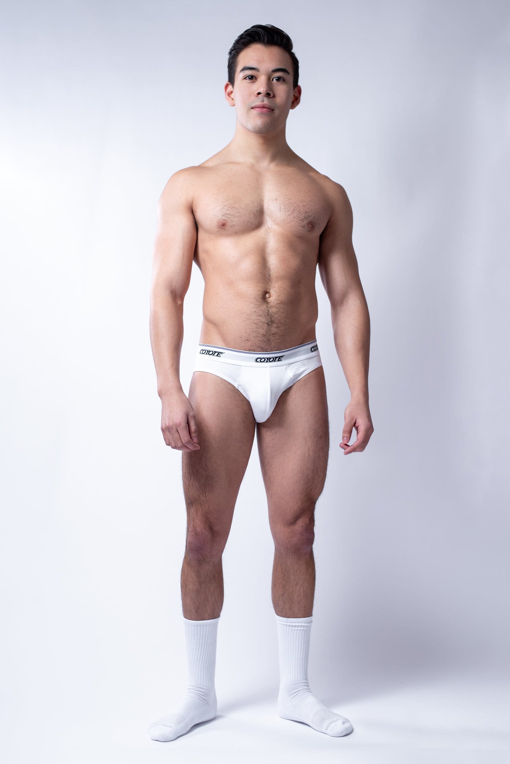 sexy-jockstrap-gay-underwear-mens-jock-Regal White Brief - Coyote Jocks Inc.
