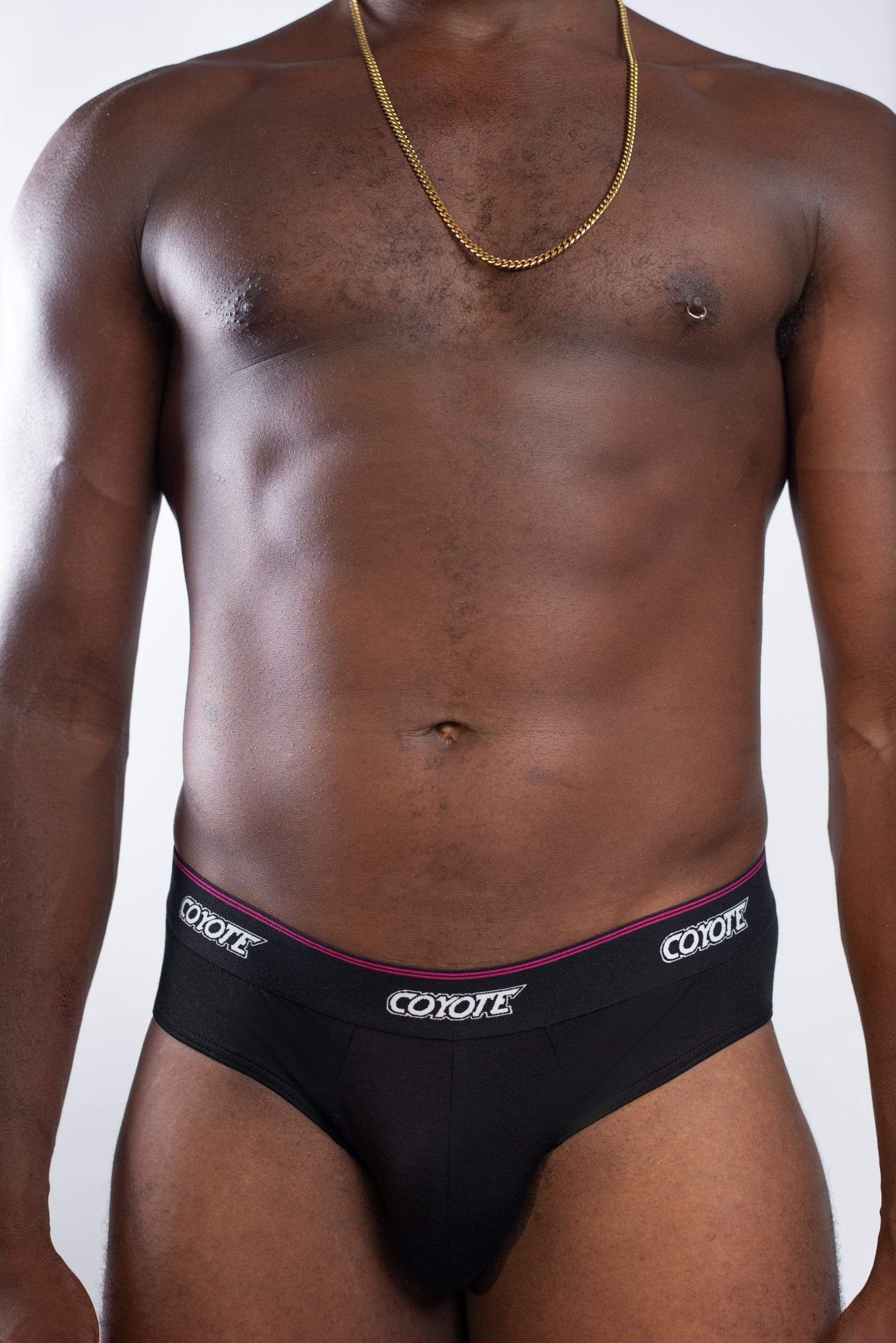 sexy-jockstrap-gay-underwear-mens-jock-Black & Pink Brief - Coyote Jocks Inc.